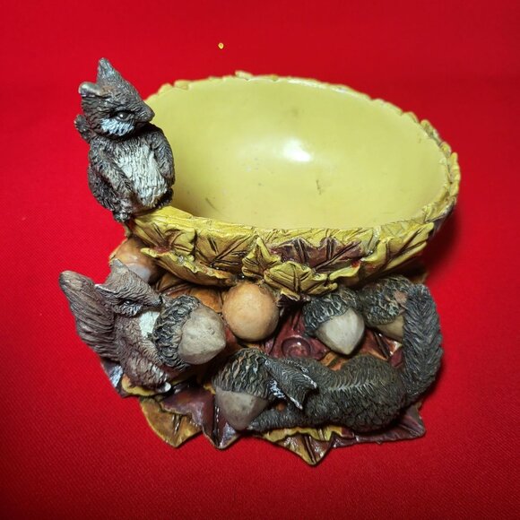 Vintage Nut Bowl Squirrel Figurines Resin Stone Home Decor Bowl Holidays Table D - Picture 15 of 15